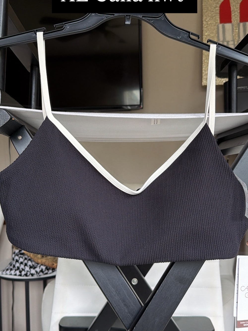 NWT CALIA black & white swim top